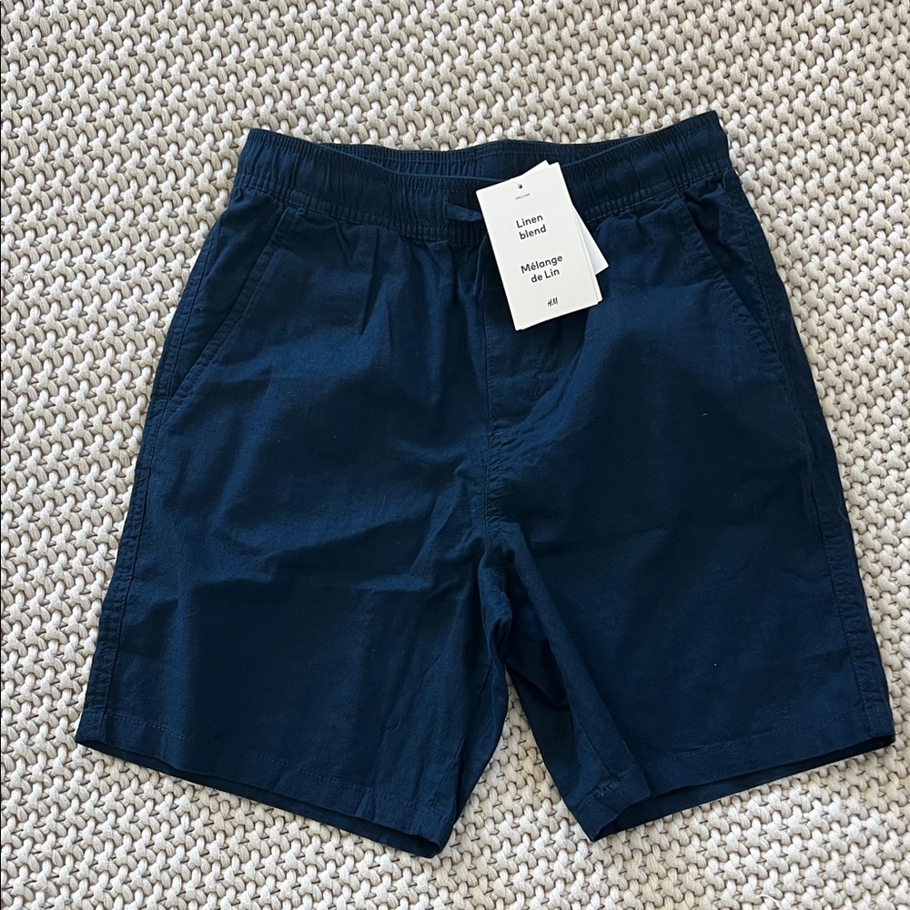 H&M Dark Blue Linen Blend Shorts
